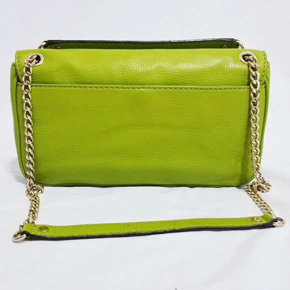 Michael Kors Fulton Lime Green Purse Bag Satchel - Picture 2 of 8